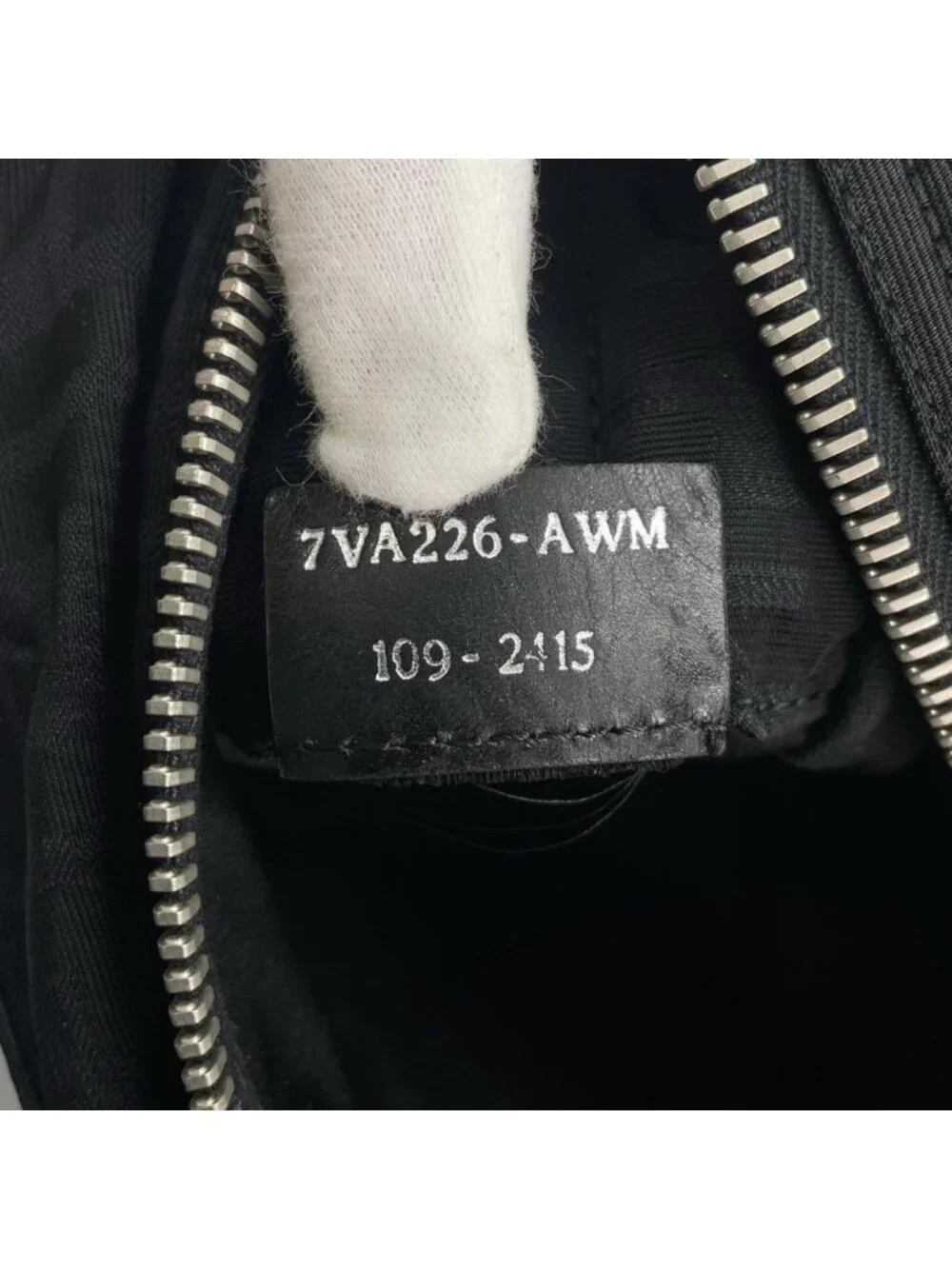 Fendi Shoulder Bag Nylon Black Silver